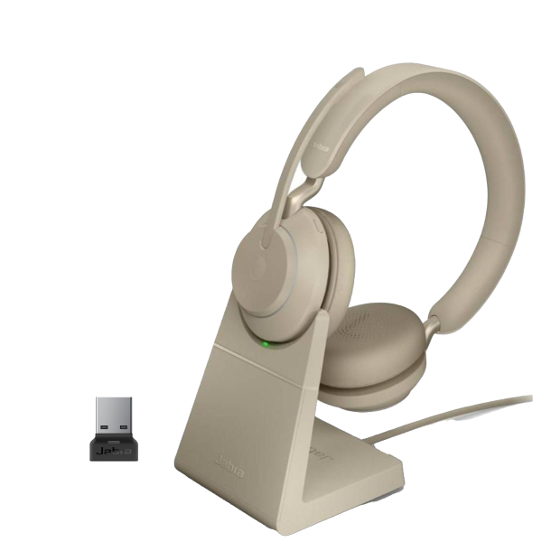 Jabra Evolve2 65 Link380a UC Stereo Stand Beige Jabra Evolve2 65 Link380a UC Stereo Stand Beige